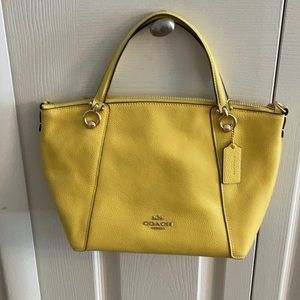 Coach pebble leather yellow satchel